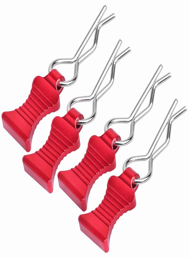 FriHobby RC Body Clips Pins with Metal Aluminum Pull Tabs 1.2mm Rod for All 1/10 1/12 Scale Redcat HPI Himoto HSP Exceed RC Car Truck Buggy Shell Replacement Parts (Red) - Image 1